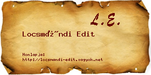 Locsmándi Edit névjegykártya